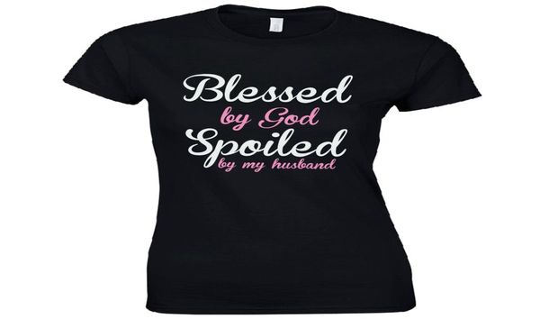 fashionblessed by god spoiled by my husband ladies fitted tshirt funny wife joke 826914, White
fashionblessed by god spoiled by my husband ladies fitted tshirt funny wife joke 826914, White