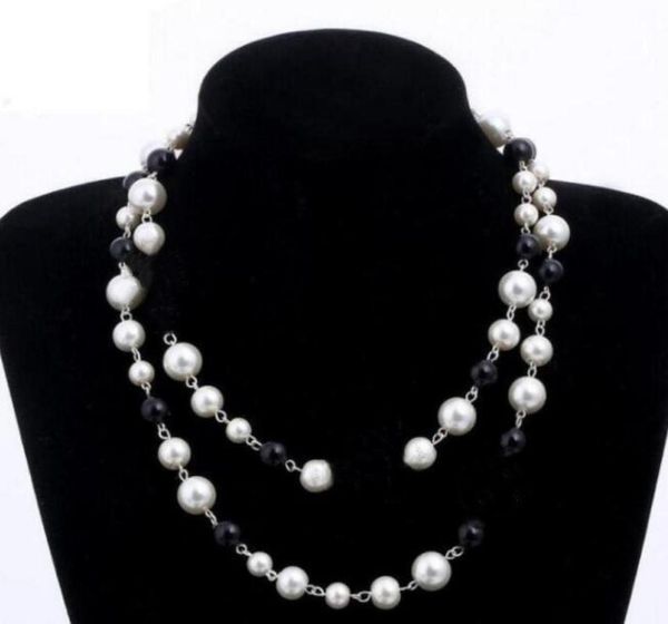 designer jewelry necklace elegant women black and white pearl sweater chain paris fashion diamond necklaces wedding jewelrys acces6525753, Silver
designer jewelry necklace elegant women black and white pearl sweater chain paris fashion diamond necklaces wedding jewelrys acces6525753, Silver