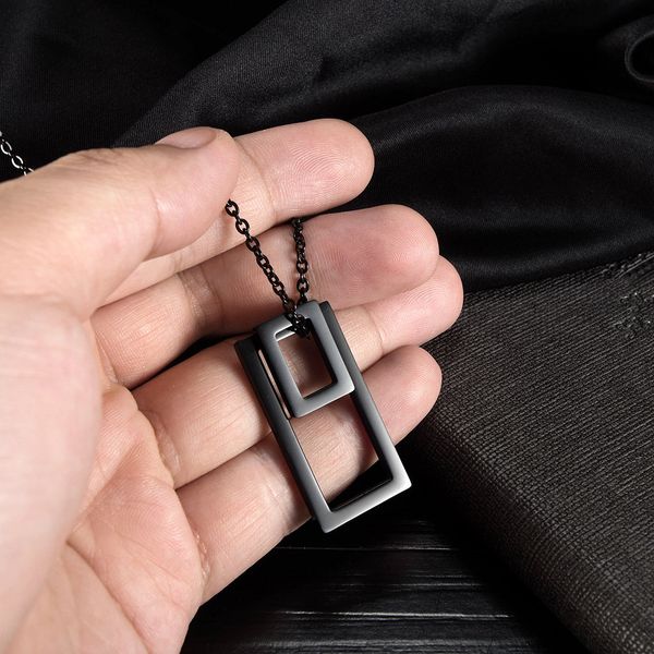 pendant geometric square men and women's versatile titanium steel necklace love jewelry, Silver
pendant geometric square men and women's versatile titanium steel necklace love jewelry, Silver