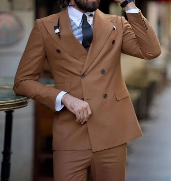 brown peak lapel men's suits double breasted formal blazer sets for wedding party formal wear custom made slim fit two pieces, Black;gray
brown peak lapel men's suits double breasted formal blazer sets for wedding party formal wear custom made slim fit two pieces, Black;gray