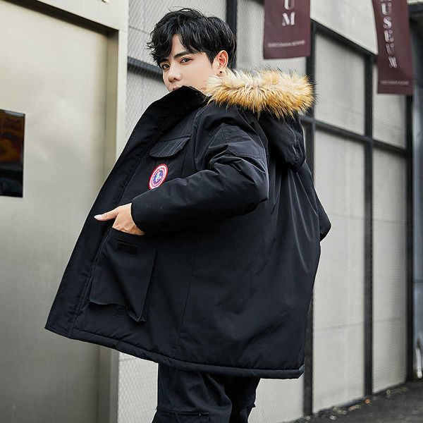 new winter work clothes cotton padded boys' fashion brand korean hooded youth loose thickened, Black;brown
new winter work clothes cotton padded boys' fashion brand korean hooded youth loose thickened, Black;brown