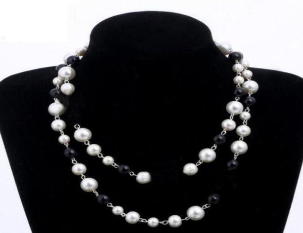 designer jewelry necklace elegant women black and white pearl sweater chain paris fashion diamond necklaces wedding jewelrys acces1737991, Silver
designer jewelry necklace elegant women black and white pearl sweater chain paris fashion diamond necklaces wedding jewelrys acces1737991, Silver