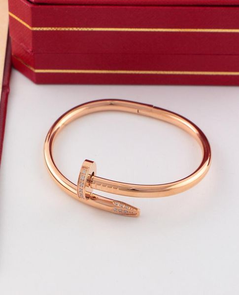 classic bangles gold silver nail bracelet titanium steel cuff bangle nlay diamond bracelets womens mens love jewelry gift with box9729705, Black
classic bangles gold silver nail bracelet titanium steel cuff bangle nlay diamond bracelets womens mens love jewelry gift with box9729705, Black