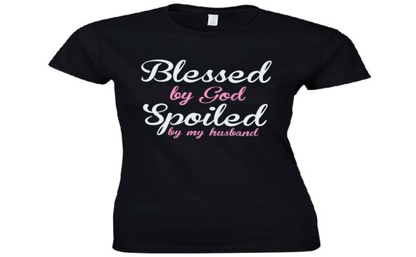 fashionblessed by god spoiled by my husband ladies fitted tshirt funny wife joke 862205, White
fashionblessed by god spoiled by my husband ladies fitted tshirt funny wife joke 862205, White