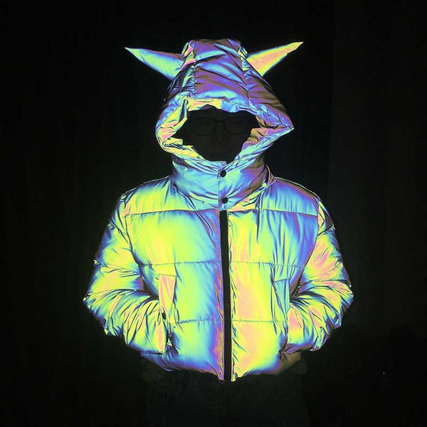 winter colorful reflective cotton padded clothes women's lovely three-dimensional animal horn rainbow luminous, Black
winter colorful reflective cotton padded clothes women's lovely three-dimensional animal horn rainbow luminous, Black
