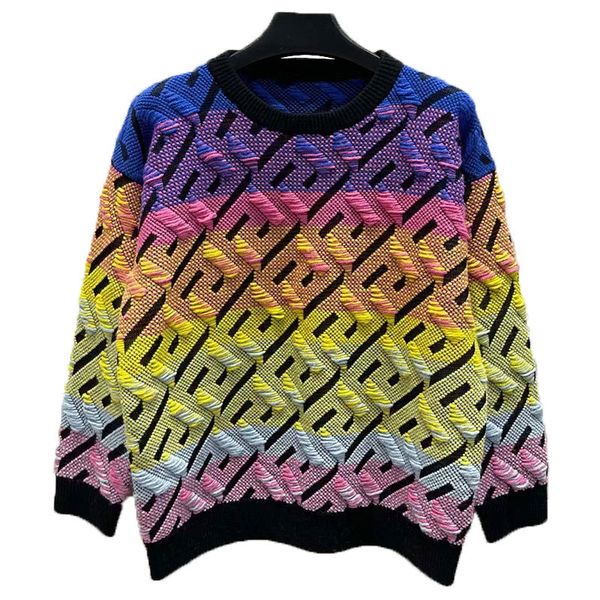 designer fashion women's knitwear bright sweater against yarn jacquard loose crew neck long sleeve top, White;black
designer fashion women's knitwear bright sweater against yarn jacquard loose crew neck long sleeve top, White;black