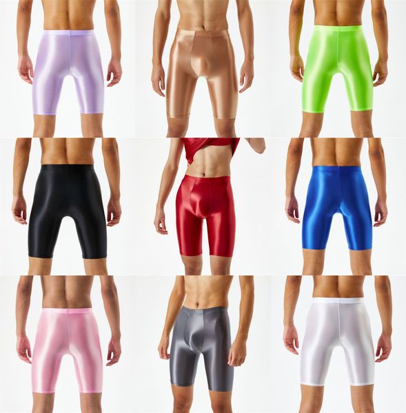 men's pants clothing oil shiny male shorts gym shapewear ice silk high elastic boxer tight shape u pouch sheath man shorts smooth, Black
men's pants clothing oil shiny male shorts gym shapewear ice silk high elastic boxer tight shape u pouch sheath man shorts smooth, Black
