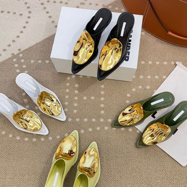 new high heels women's formal shoes sander designer fashion luxury summer casual leather pointed metal buckle black white outdoor slipp
new high heels women's formal shoes sander designer fashion luxury summer casual leather pointed metal buckle black white outdoor slipp