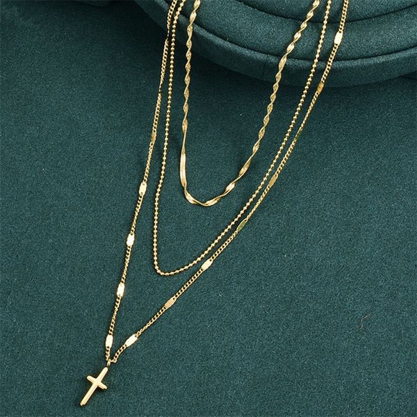 punk 18k gold plated cross designer necklace woman 316l titanium steel three layers link chain choker womens pendant necklaces fashion hip h, Silver
punk 18k gold plated cross designer necklace woman 316l titanium steel three layers link chain choker womens pendant necklaces fashion hip h, Silver