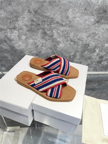 designer luxury women's slippers woody crisscross knit slide sandals flip flops with box, Black
designer luxury women's slippers woody crisscross knit slide sandals flip flops with box, Black