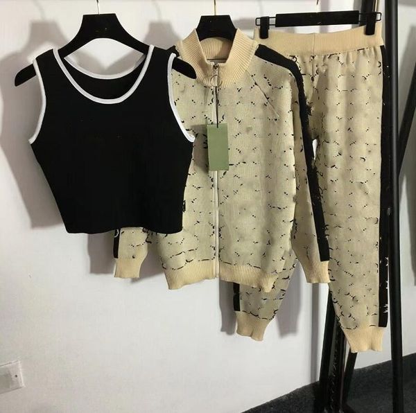 women's tracksuits g knitted cardigans striped sweaters coat pants sets vest woman fashion 3 pcs costumes outfit g1, Gray
women's tracksuits g knitted cardigans striped sweaters coat pants sets vest woman fashion 3 pcs costumes outfit g1, Gray
