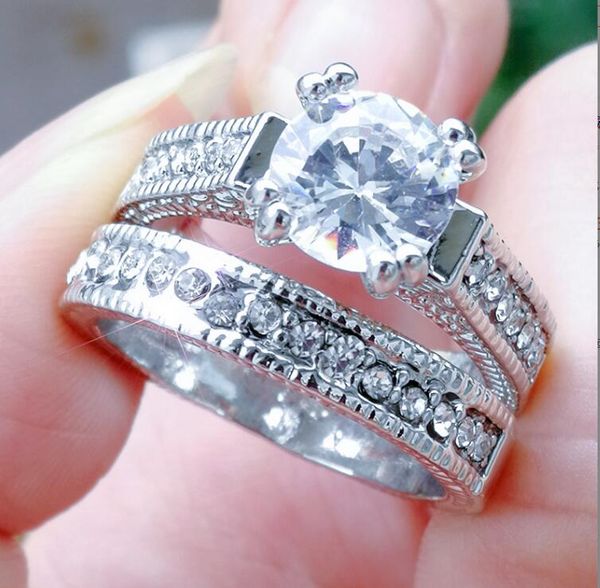fine wedding rings 14kt white gold filled white z princess cut women ring set for love gift with box, Slivery;golden
fine wedding rings 14kt white gold filled white z princess cut women ring set for love gift with box, Slivery;golden