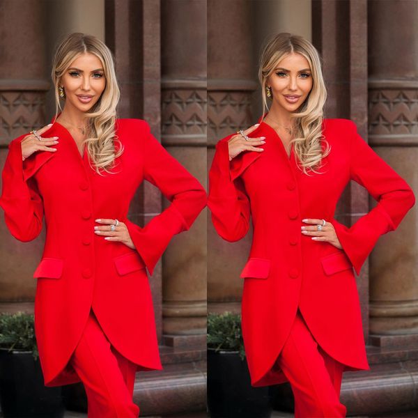 formal office women red pants suits slim fit long dress wedding sets high streetwear 2 pieces, Black;red
formal office women red pants suits slim fit long dress wedding sets high streetwear 2 pieces, Black;red