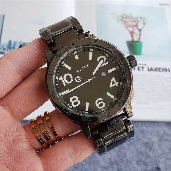 black classic men's sports watch large digital scale 51mm stainless steel bow buckle mechanical watch, Slivery;golden
black classic men's sports watch large digital scale 51mm stainless steel bow buckle mechanical watch, Slivery;golden
