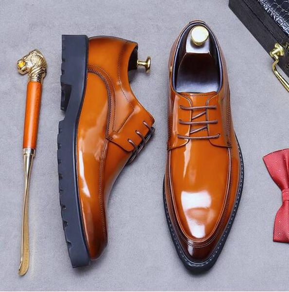 genuine leather formal business shoes british style patent leather mens oxfords wedding dress shoes, Black
genuine leather formal business shoes british style patent leather mens oxfords wedding dress shoes, Black