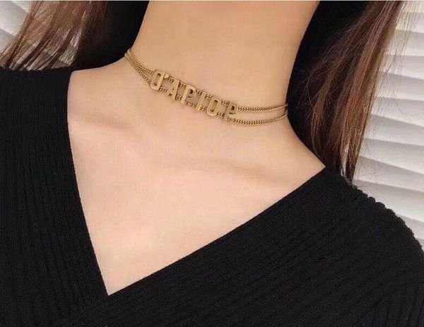 popular fashion brand letter designer choker necklace for lady design womens party wedding lovers gift luxury jewelry for bride with box, Golden;silver
popular fashion brand letter designer choker necklace for lady design womens party wedding lovers gift luxury jewelry for bride with box, Golden;silver