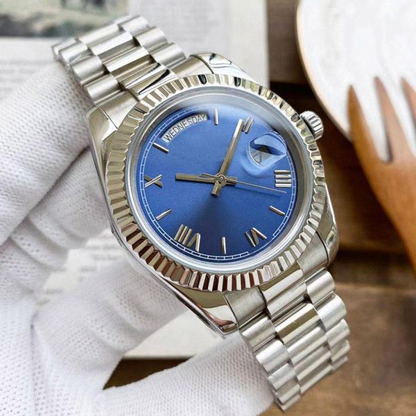 with original box classic watch 41mm mens automatic mechanical stainless steel super diamond time scale male clock sapphire fashion business, Slivery;brown
with original box classic watch 41mm mens automatic mechanical stainless steel super diamond time scale male clock sapphire fashion business, Slivery;brown