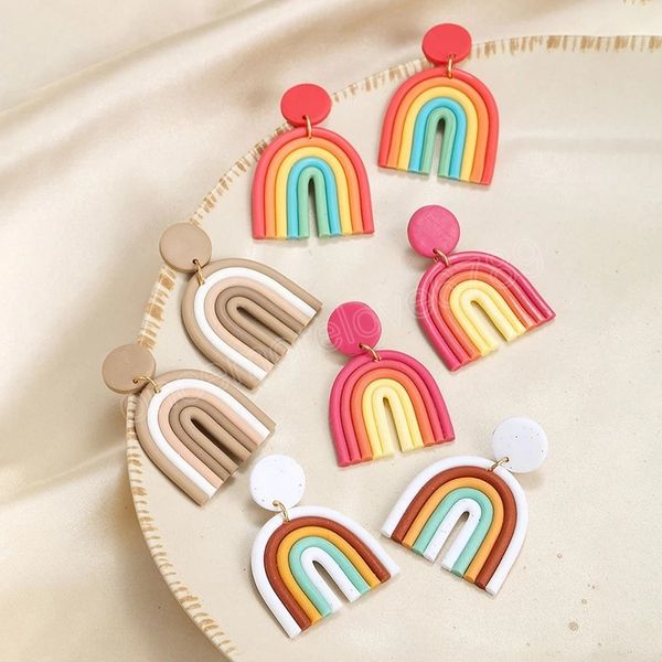 rainbow colors u shape hanging earrings sweet cute gradient polymer clay dangle drop earrings for women fashion jewelry gifts, Silver
rainbow colors u shape hanging earrings sweet cute gradient polymer clay dangle drop earrings for women fashion jewelry gifts, Silver