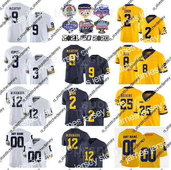 american college football wear james ncaa college football michigan wolverines jersey 12 cade mcnamara 9 jj mccarthy 2 blake corum 3 aj henn, Black
american college football wear james ncaa college football michigan wolverines jersey 12 cade mcnamara 9 jj mccarthy 2 blake corum 3 aj henn, Black