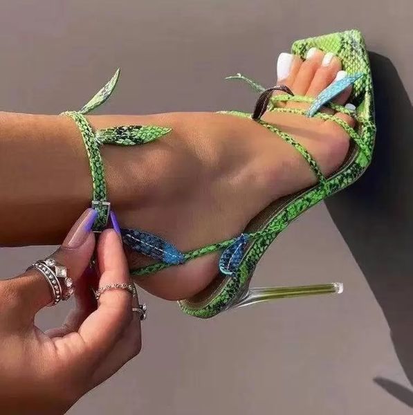 sandals fashion snake skin summer lace up cross-tied peep toe high heel ankle strap net surface hollow out, Black
sandals fashion snake skin summer lace up cross-tied peep toe high heel ankle strap net surface hollow out, Black