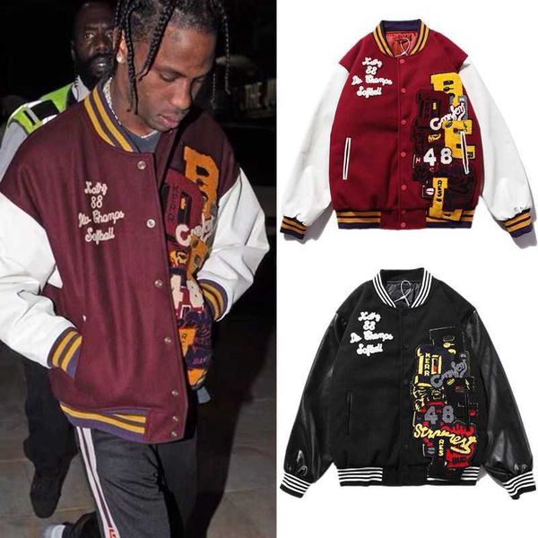 jackets men coat fashion tras outwears sco designer loose high street tweed leather sleeve embroidered pilot cotton baseball casual leisure, Black;brown 
jackets men coat fashion tras outwears sco designer loose high street tweed leather sleeve embroidered pilot cotton baseball casual leisure, Black;brown