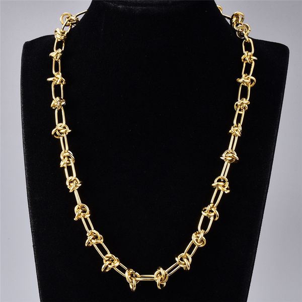 fashion hip hop jewelry 316l titanium steel chains knot designer necklace woman 18k gold short link chains chokers necklaces for women party, Silver
fashion hip hop jewelry 316l titanium steel chains knot designer necklace woman 18k gold short link chains chokers necklaces for women party, Silver