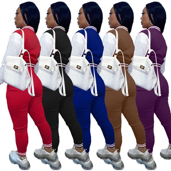 2022 women tracksuits baseball two piece outfits designer letterman varsity jacket winter fall set lady jogging suits, Gray
2022 women tracksuits baseball two piece outfits designer letterman varsity jacket winter fall set lady jogging suits, Gray