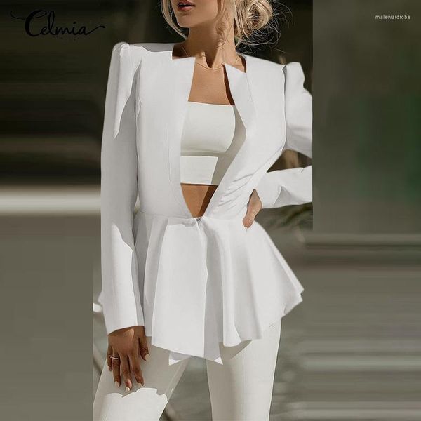 women's suits celmia fashion autumn long sleeve blazer women shoulder pad coats casual oversized winter outwear streetwear, White;black
women's suits celmia fashion autumn long sleeve blazer women shoulder pad coats casual oversized winter outwear streetwear, White;black