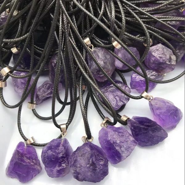 natural irregular amethyst rough stone necklaces healing crystal gemstone pendant necklace women jewelry, Silver
natural irregular amethyst rough stone necklaces healing crystal gemstone pendant necklace women jewelry, Silver