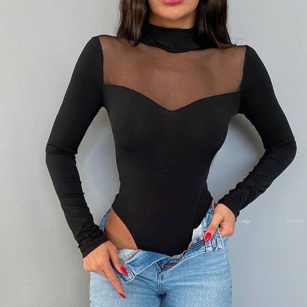 women's jumpsuits & rompers mesh insert black bodysuit long sleeve see through fall outfits women club wear, Black;white
women's jumpsuits & rompers mesh insert black bodysuit long sleeve see through fall outfits women club wear, Black;white