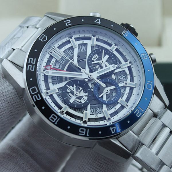 men's hollow watch multi-function dial timing glow-in-the-dark stainless steel quartz movement leisure business watches, Slivery;golden
men's hollow watch multi-function dial timing glow-in-the-dark stainless steel quartz movement leisure business watches, Slivery;golden