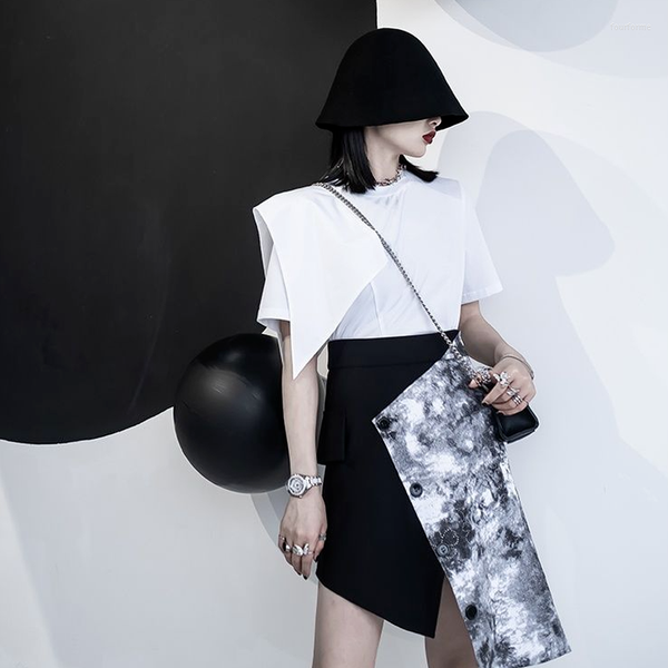 women's t shirts t-shirts women cool minimalist japanese style solid harajuku asymmetrical fashionable streetwear ladies office retro, White
women's t shirts t-shirts women cool minimalist japanese style solid harajuku asymmetrical fashionable streetwear ladies office retro, White
