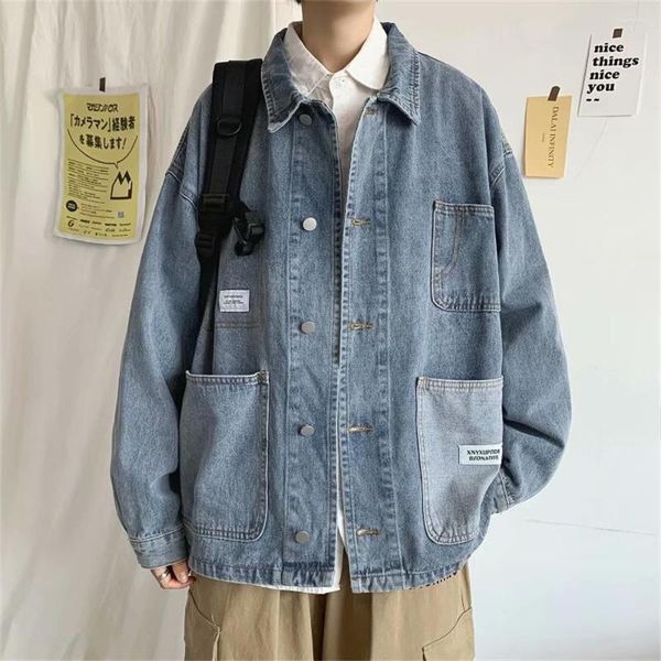 men's jackets men's fashion denim jacket korean clothes spring and autumn loose student multi-pocket tooling men jeans, Black;brown
men's jackets men's fashion denim jacket korean clothes spring and autumn loose student multi-pocket tooling men jeans, Black;brown