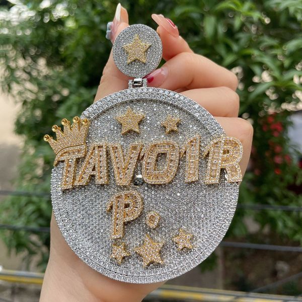 new fashion bling iced out gold plated full cz custom name letter round pendant necklace mens bling jewelry gift with 24inch rope chain, Silver
new fashion bling iced out gold plated full cz custom name letter round pendant necklace mens bling jewelry gift with 24inch rope chain, Silver