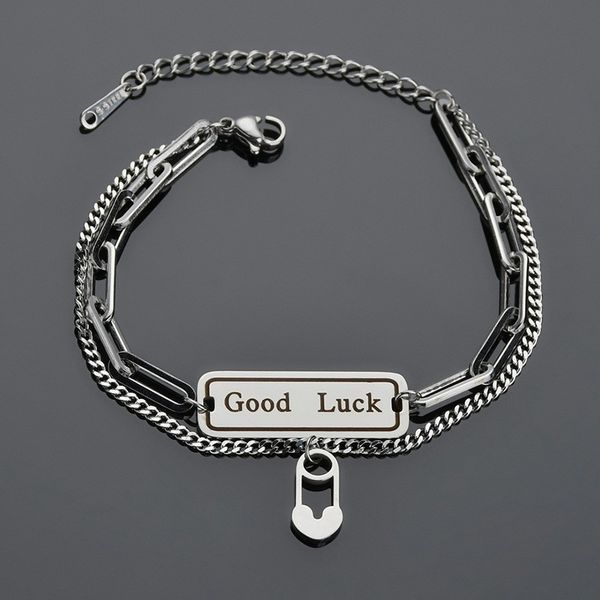 double layer simple pin letter luck pendant bracelet jewelry designer stone tennis bracelets gold bangle women chain charms womens jewelries, Golden;silver
double layer simple pin letter luck pendant bracelet jewelry designer stone tennis bracelets gold bangle women chain charms womens jewelries, Golden;silver