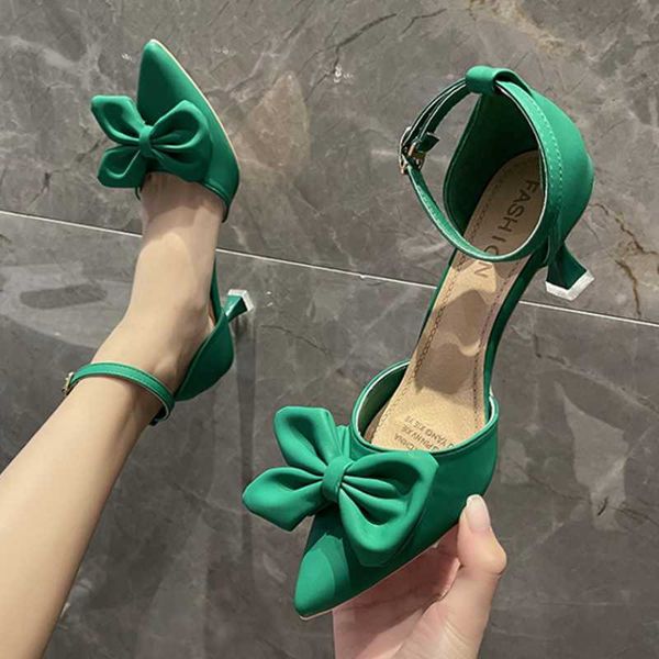 dress shoes rimocy green ankle strap pumps women sweet bowknot high heels woman pointed toe thin heeled party 221213, Black
dress shoes rimocy green ankle strap pumps women sweet bowknot high heels woman pointed toe thin heeled party 221213, Black