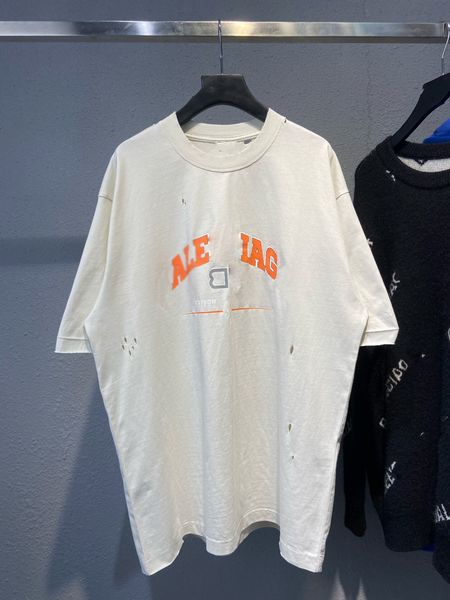 men's t-shirts autumn and winter new selling men and women with scissors washed and worn short sleeves, White;black
men's t-shirts autumn and winter new selling men and women with scissors washed and worn short sleeves, White;black