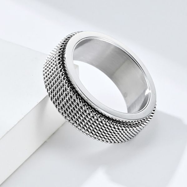 street stainless steel mesh ring band rotatable rings for men women hiphop fashion fine jewelry, Silver
street stainless steel mesh ring band rotatable rings for men women hiphop fashion fine jewelry, Silver