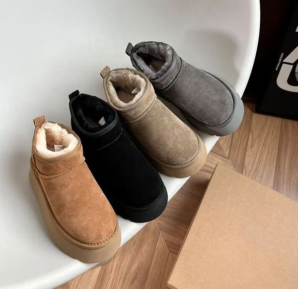 2022 ultra mini platform boot designer woman winter ankle australia snow boots thick bottom real leather warm fluffy booties with fur size 3, Black
2022 ultra mini platform boot designer woman winter ankle australia snow boots thick bottom real leather warm fluffy booties with fur size 3, Black