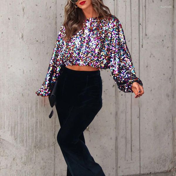 women's t shirts women elegant glitter sequin t-shirts autumn casual lantern long sleeve pullover ladies winter fashion o-neck tees, White
women's t shirts women elegant glitter sequin t-shirts autumn casual lantern long sleeve pullover ladies winter fashion o-neck tees, White
