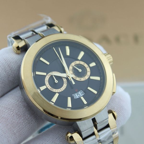 fashion brand men's watch quartz movement multi-functional timing all stainless steel business sports watch, Slivery;brown
fashion brand men's watch quartz movement multi-functional timing all stainless steel business sports watch, Slivery;brown