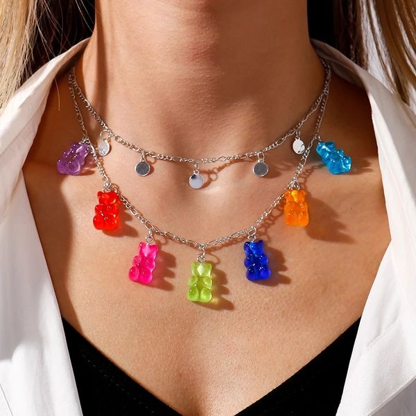 fashion women vintage candy color cute bear charm pendant necklace multi-layers silver color sequined choker jewelry
fashion women vintage candy color cute bear charm pendant necklace multi-layers silver color sequined choker jewelry