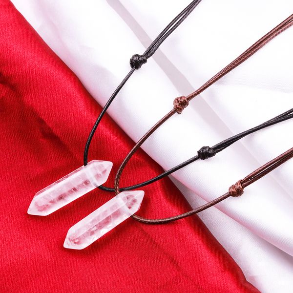 natural stone hexagonal column white crystal adjustable necklaces fashion jewelry for men and women, Silver
natural stone hexagonal column white crystal adjustable necklaces fashion jewelry for men and women, Silver