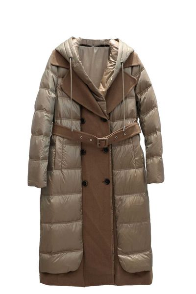 2022 winter new women's long hooded quality white duck down jacket warm coat, Black
2022 winter new women's long hooded quality white duck down jacket warm coat, Black