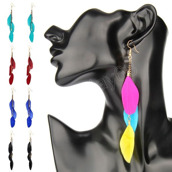vintage bohemian dangle earrings metal tassels multicolour feather pendant earrings elegent women ladies creative earring jewelry gift, Silver
vintage bohemian dangle earrings metal tassels multicolour feather pendant earrings elegent women ladies creative earring jewelry gift, Silver
