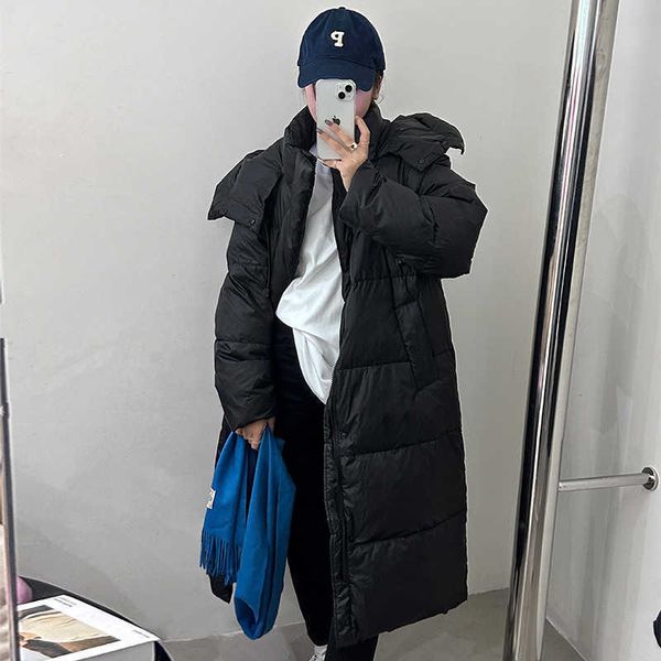 sevon xiwen long knee length hooded 90 white duck down windproof warm jacket korean version clean color coat, Black
sevon xiwen long knee length hooded 90 white duck down windproof warm jacket korean version clean color coat, Black