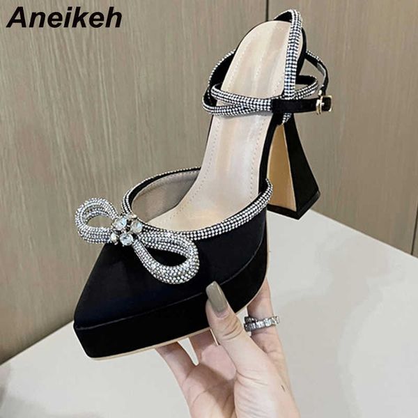 dress shoes aneikeh brand thick high heels platform women sandals summer bowknot rhinestone party wedding pumps 221213, Black
dress shoes aneikeh brand thick high heels platform women sandals summer bowknot rhinestone party wedding pumps 221213, Black