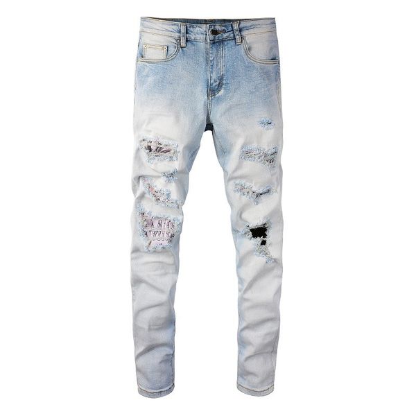 amr skinny ripped mens jeans slim fit straight leg pencil pants holes distressed denim pants destroyed washed am jean trousers, Blue
amr skinny ripped mens jeans slim fit straight leg pencil pants holes distressed denim pants destroyed washed am jean trousers, Blue