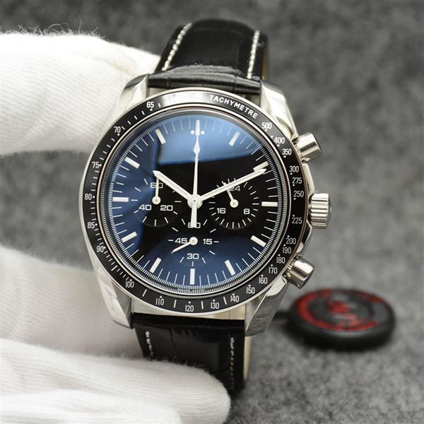 44mm quartz chronograph date mens watches round dial black leather band six hands fixed bezel with a ring showing tachymeter m256l, Slivery;brown
44mm quartz chronograph date mens watches round dial black leather band six hands fixed bezel with a ring showing tachymeter m256l, Slivery;brown