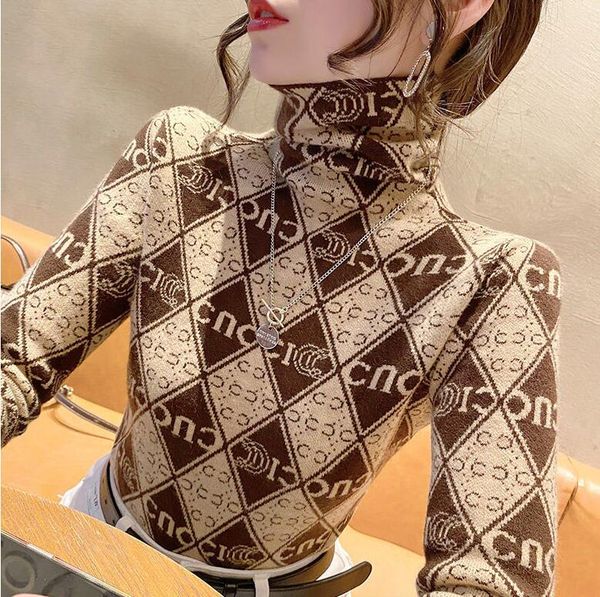 women's sweaters autumn winter letter slim fit high collar designer pullover sweater knitted coat, White;black
women's sweaters autumn winter letter slim fit high collar designer pullover sweater knitted coat, White;black